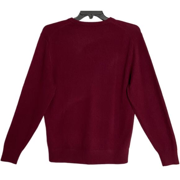 Daniel Cremieux V-Neck Sweater Men's Large Luxury Cashmere Burgundy NEW - Picture 5 of 15